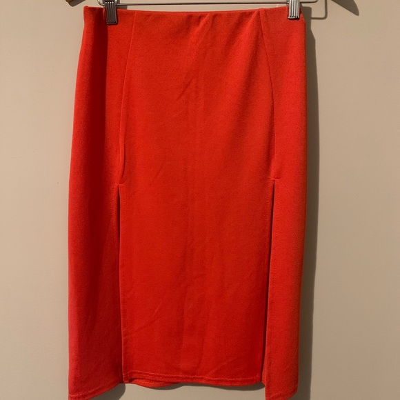 Missguided Orange Midi Split Skirt - Picture 7 of 7